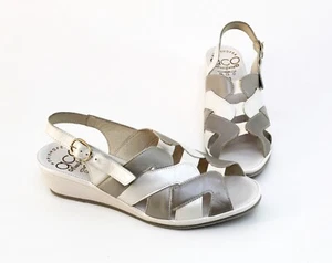 Sandali ACO Wörishofer Comfort zeppa pelle grigio avorio taglia 42 - Foto 1 di 9