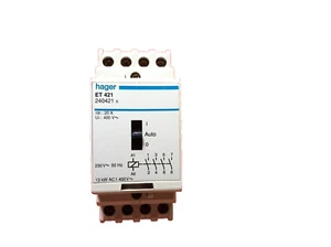 Contactor Hager ET421 20A 230V 4 POLOS 240421 - Imagen 1 de 2