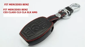 LLAVERO MERCEDES BENZ CLASE CES MANDO A DISTANCIA CUERO NEGRO HILO ROJO - Imagen 1 de 6