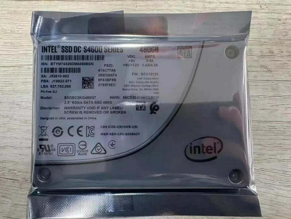 Intel DC S4600 SSDSC2KG480G7 SSDSC2KG480G701 480GB 2.5" SSD - Image 1 of 1