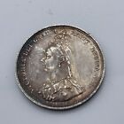 1887 Queen Victoria Jubilee Head .925 Sterling Silver Shilling Coin