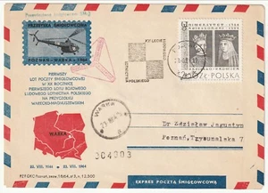 Polen - Luftfahrt, Hubschrauberpostbrief 1964 - Bild 1 von 2