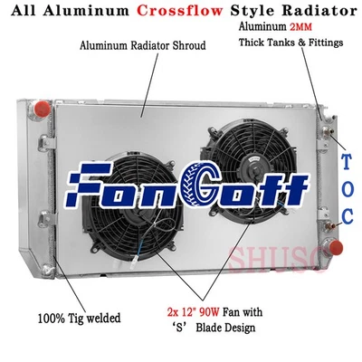 4 Rows Radiator Shroud Fan FOR 1994-2000 Chevy C/K 1500 2500 3500 Tahoe Blazer - Image 1 of 4