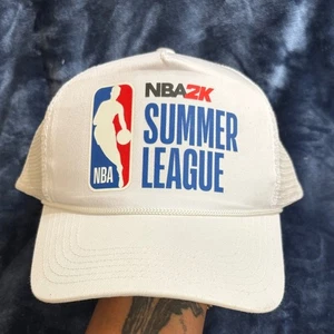 NBA 2K Summer League White Mesh Trucker Hat Adjustable Snapback Basketball Camp - Picture 1 of 9