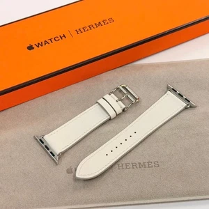 Hermes Apple Watch Armband Weiß Swift Lederarmband Simple Tour 40mm/41mm/42mm - Bild 1 von 9