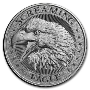 2 oz Silver High Relief Round - Screaming American Eagle - Picture 1 of 2