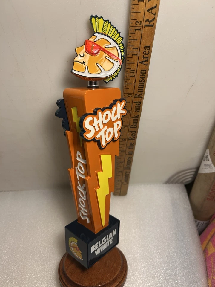 NEW ⚡️ SHOCK TOP BELGIAN WHITE CITRUS MOHAWK Draft beer tap handle. COLORADO - Image 1 of 4