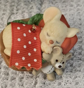 Ratón de peluche vintage 1984 con sello adorno de recuerdo ratón, oso de peluche con caja - Imagen 1 de 11