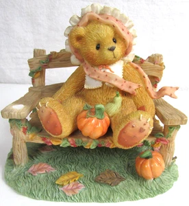 Vintage Cherished Teddies Cathy Autumn Breeze Figurine 1997 Priscilla Hillman - Picture 1 of 5