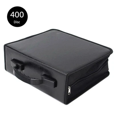 NEGRO 400 Discos CD DVD Organizador.Soporte Estuche de Almacenamiento Bolsa Cartera Álbum Medios Video Foto 1 de 4