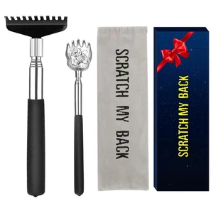 Oversized Back Scratcher Set, 2 Pack Portable Extendable Stainless Steel Tele... - Picture 1 of 7