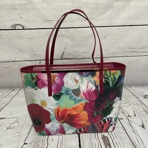 Ted Baker London Lillyia Floral Swirl Printed Leather Tote Bag Large Fuchsia - Picture 1 of 17