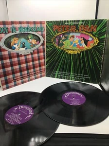 Walt Disney's Magic Mirror 2 LP's Alice In Wonderland Peter Pan 1960 G/G RL 0741 - Picture 1 of 7