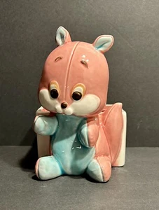VTG Lefton Baby Planter Pink Squirrel Infant Child’s Nursery Pastel Kitsch - Picture 1 of 10