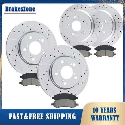 Kit de pastillas de rotores de freno delanteros traseros aptos para Honda Odyssey 2005 2006 2007 2008-2010 Foto 1 de 4