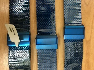 Blue PVD Watch Strap Bracelet Milanese Mesh Stainless Steel 20 22 24mm RRP £55 - Picture 1 of 6