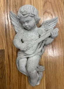 Cement Garden Angel Cherub Statue Wall Hanging - Picture 1 of 4