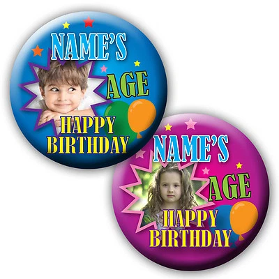 BONGO BADGES PERSONALISED GIRL OR BOY AGE BIRTHDAY BADGE PRESENT BADGE / MAGNET / MIRROR