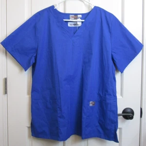 NWOT Scrub Zone Royal Blue Top Size L Chest 46 Short Sleeve V-Neck 232-34296 - Picture 1 of 5
