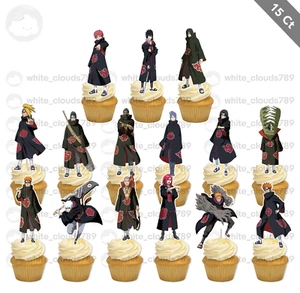 15 Naruto Cupcake Topper Akatsuki Miembros Comida Elige Favor Fiesta - Imagen 1 de 1