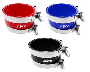 Intercooler de admisión de aire AirX Racing silicona acoplador de 4" + abrazaderas de perno en T - Imagen 1 de 4