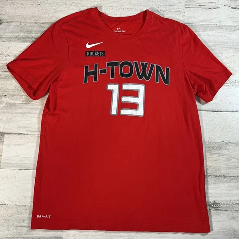 Nike James Harden H-Town Houston Rockets #13 Dri-Fit T-Shirt Size Large Cover