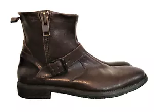 Kenneth Cole Reaction Men's Wound ABOUT Brown Leather MOTO Boots Size 8 M - Picture 1 of 12