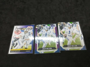 Lotto 3 carte Score Football 2021 Rookie Star Zach Wilson # 304x2 e TB8 - Foto 1 di 1