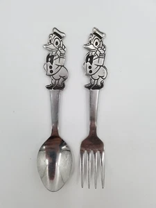 Vintage Disney Donald Duck Character Child's Spoon Fork P449 - Picture 1 of 7