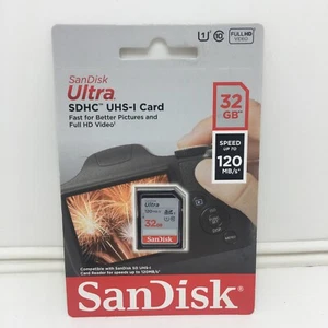 Sandisk Ultra 32GB SDHC 120MB/s Class 10 Card for Cameras (Brand New) - Picture 1 of 4