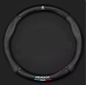 15" PU Leather+Carbon fiber Steering Wheel Cover For PEUGEOT Bipper Boxer Expert - Picture 1 of 13