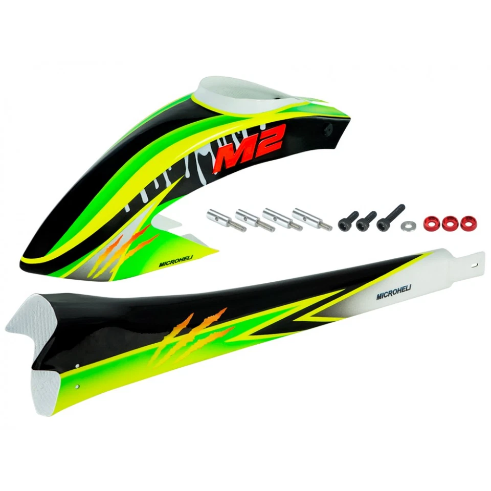 Microheli Aerógrafo Fibra de Vidrio Verde Arañazo Fuselaje - OMP Hobby M2 EVO / MK2 Foto 1 de 1