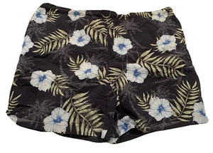 Breakwater Badehose Herren XL schwarz & blau Blumen Hawaii Mesh gefüttert Shorts - Bild 1 von 5