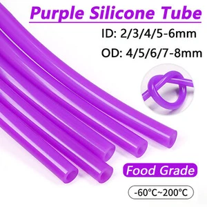2mm-8mm Purple Silicone Tube Hose Pipe Food Grade Soft Rubber Flexible Tubing - Picture 1 of 8