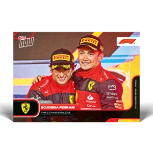 2022 TOPPS NOW F1 #2 SCUDERIA FERRARI FIRST 1-2 FINISH SINCE 2019 - Picture 1 of 2