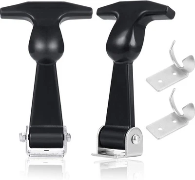 Elastic Stainless Steel Rubber Hood Catch T-Handle Hasp w/ Brackets for Toolbox - Image 1 of 4
