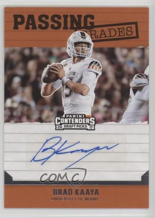 2017 Contenders Draft Picks Passing Grades Signatures Brad Kaaya Rookie Auto RC - Image 1 of 2