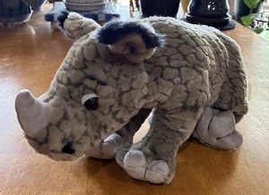 2011 SOS Save Our Space grigio rinoceronte rinoceronte peluche sacchetto fagiolo peluche giocattolo 14" - Foto 1 di 10