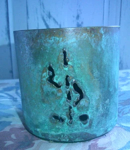 Massiver Kupfer Tasse Kerzenhalter gelocht Teelicht - Bild 1 von 4