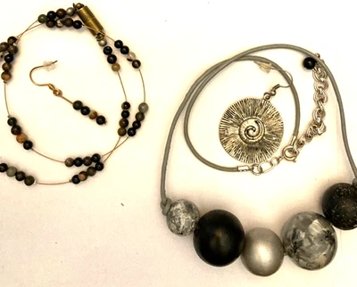 A Little Different Black Necklace  Choker & Earring Set, variations - Image 1 of 4