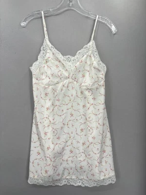 Vestido sin Mangas Frankies Bikinis Para Mujer Pequeño Blanco Rosa Floral Encaje Hecho en EE. UU. Foto 1 de 4