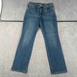 Jeans Lee Pierna Recta Calce Relajado Azul Denim Tiro Alto Lavado Medio - Imagen 1 de 11