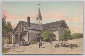 New Mexico Postcard Bishops Lodge Chapel Santa Fe New Mexico Vintage Card - Picture 1 of 2