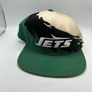 CAPPELLO BERRETTO SNAPBACK NEW YORK JETS NFL MITCHELL &NESS RARO VINTAGE LOGO 3 TONI - Foto 1 di 8