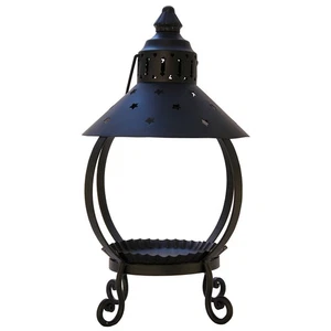 Metal Candle Lantern - 13.5" Tall Black Star Lantern Fits Keepers of the Ligh... - Picture 1 of 2