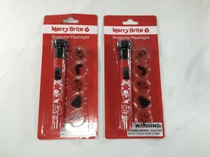 Merry Brite Christmas Projector Flashlight 2 Pack Projects Santa, Rudolph, etc. - Picture 1 of 6