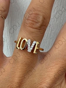 Echt Moissanit Geschenk für Herren Rund Jahrestag Liebe Band Ring 925 Silber - Bild 1 von 5