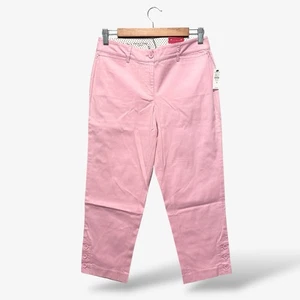 Talbots Perfect Crop Pant Light Pink Button Ankle Size 2P Curvy Casual Preppy - Picture 1 of 11