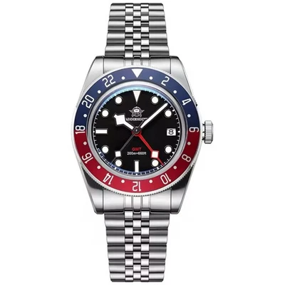 ⚫️ - Orologio Addiesdive GMT Svizzero AD 2044 Subacqueo Uomo Pepsi Nero Jubilee - Immagine 1 di 4