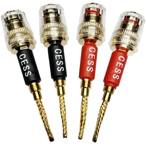CESS-220 Pin Banana Plug a 4Mm Femmina Banana Jack/Altoparlante Filo, Confezione da 4 (Intrecciato - Foto 1 di 12